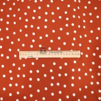 Ткань Супер софт принт (белый разбросанный горох на рыжем фоне)