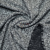 Твидовая пальтовая ткань букле (черно-белая)