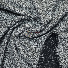 Твідова пальтова тканина букле (чорно-біла)
