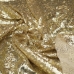 Пришитые пайетки на сетке (золотые) ткань