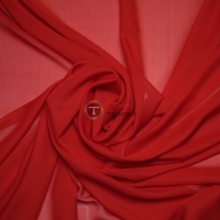 Одежный шифон однотонный (красный)